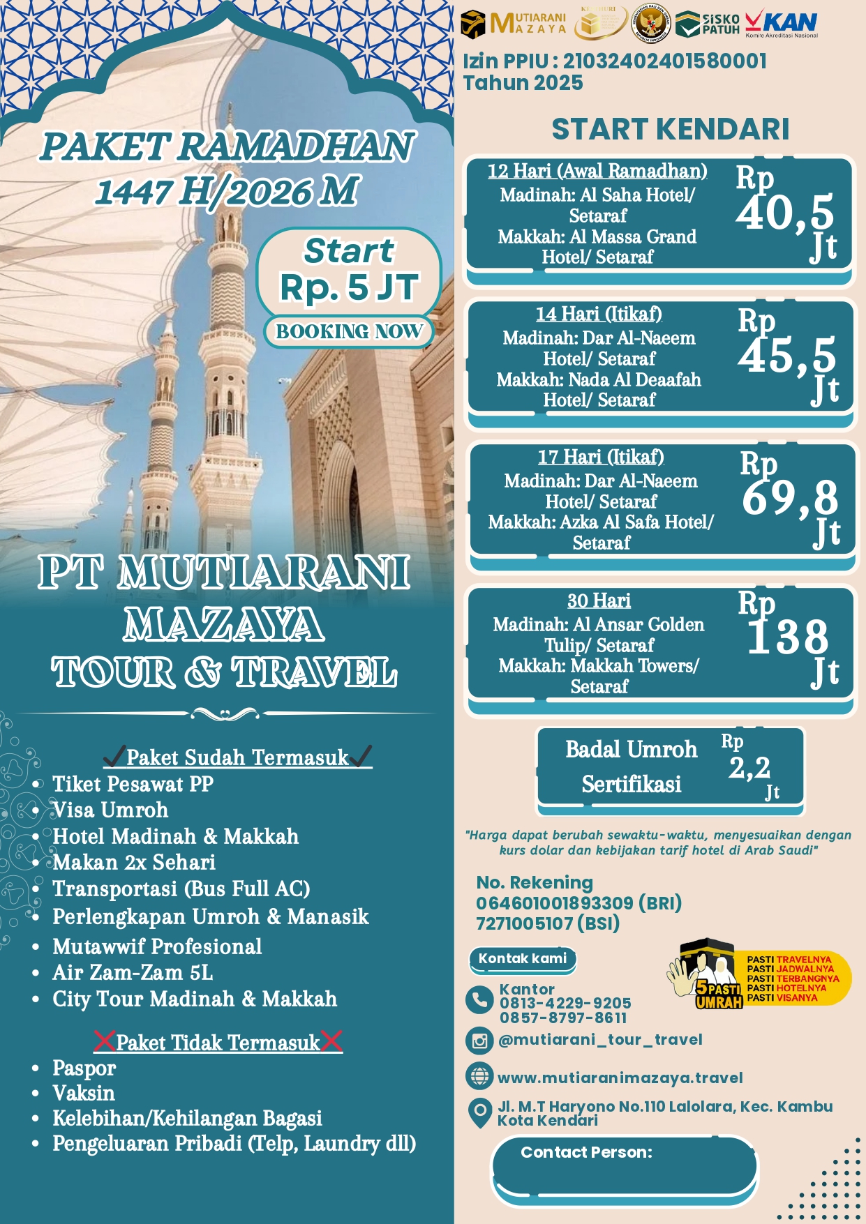 Brosur Paket Ramadhan 1447 H/2026 M